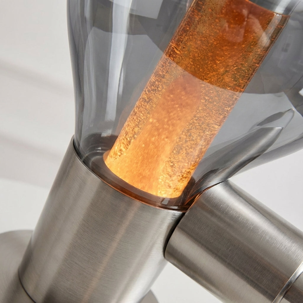 Håndblæst glasbordlampe med flydende væskebevægelse