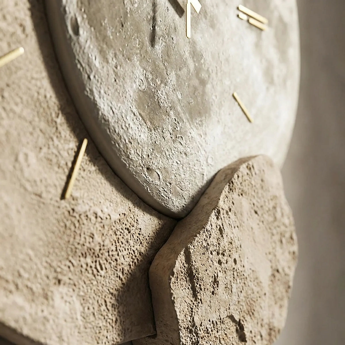 Asymmetrische, geschichtete Stein-Silhouette, beleuchtete geräuschlose Quarzwanduhr