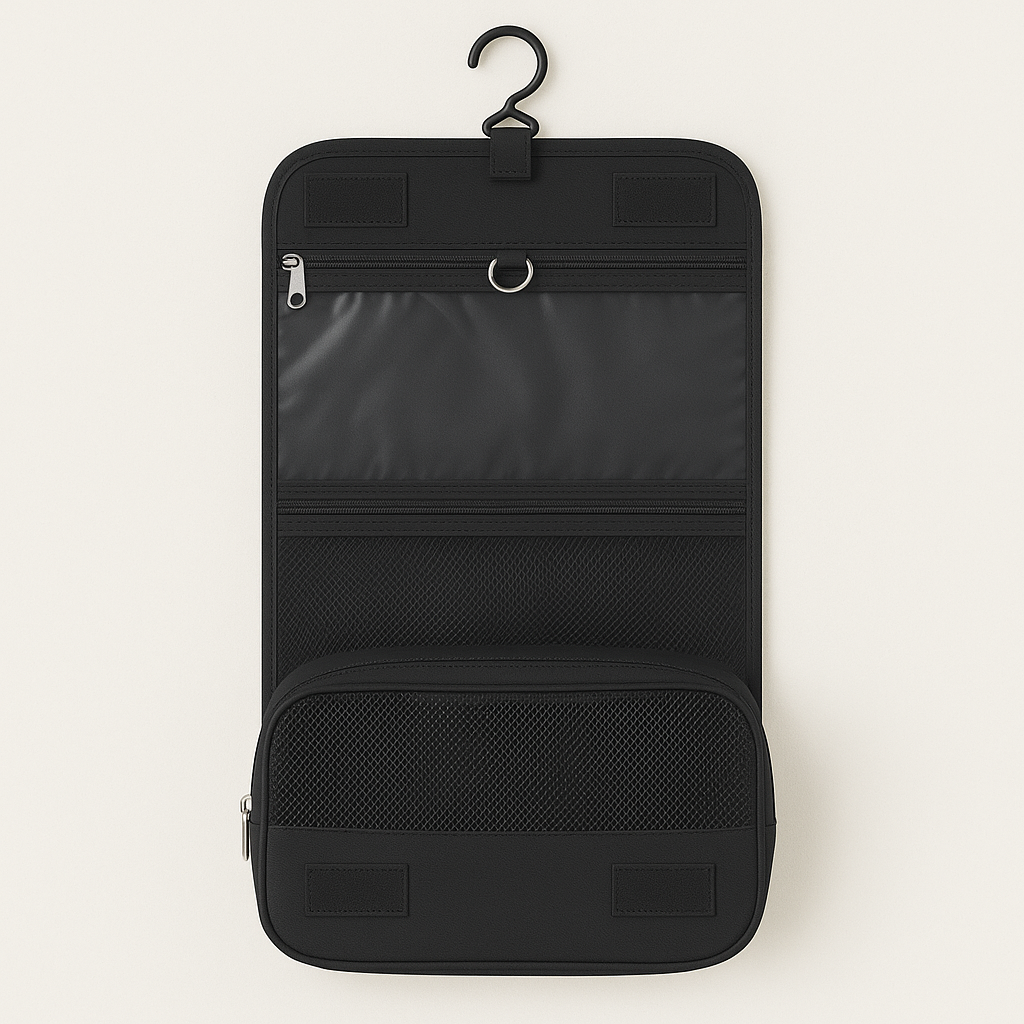 Kompakte, wasserdichte, transparente Reisekulturbeuteltasche mit mehreren Fächern