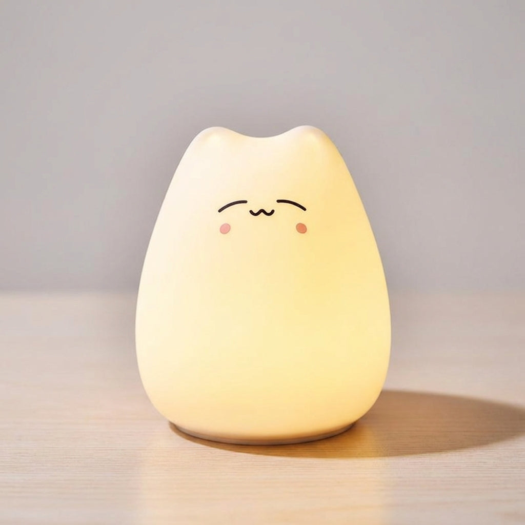 Katzenförmige Tischlampe aus weichem Silikon mit Akku, Touch-Steuerung und Nachtlichtfunktion