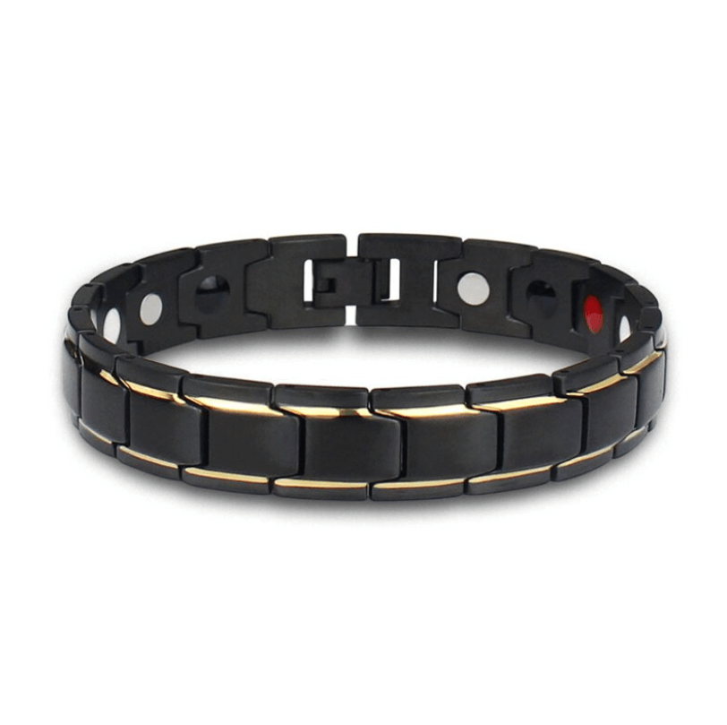 Slidstærkt magnetisk wellnessarmbånd i rustfrit stål med infrarød funktion