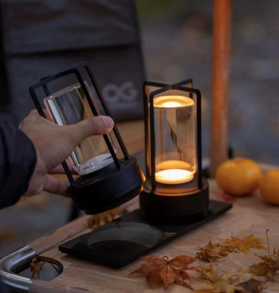 Kabellose wiederaufladbare Tischlampe in Kristallzylinderform mit Touch-Dimmer