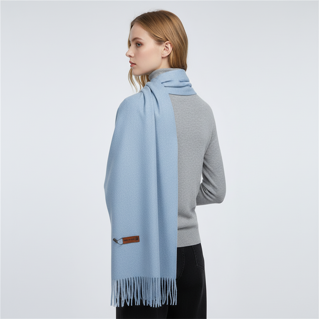 Oversized blødt sjal med frynser