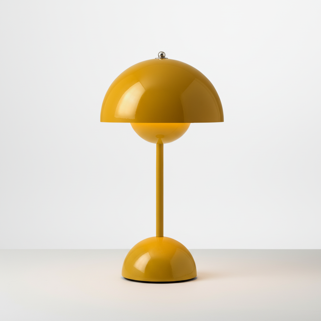 Kabellose aufladbare dimmbare Retro-Tischlampe in Kuppelform