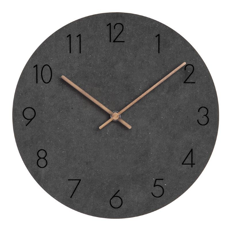 Minimalistische skandinavische runde Holzwanduhr mit geräuschlosem Uhrwerk