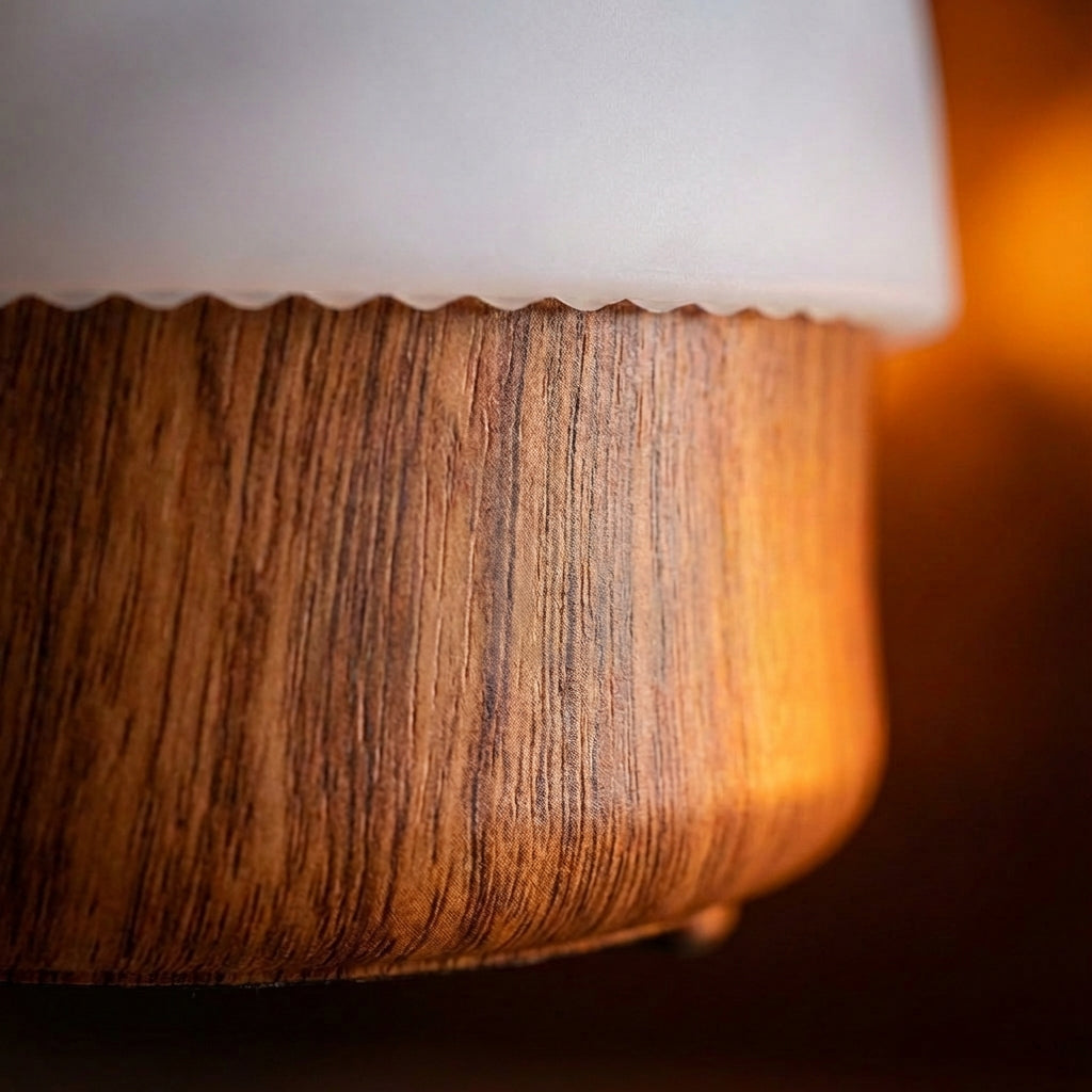 Skulpturale minimalistische Tischlampe aus Metall und Glas mit Dimmfunktion und Farbwechsel