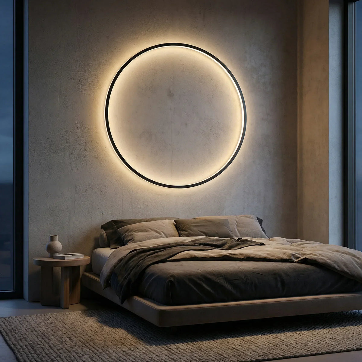 Skandinavische Wandleuchte in kreisförmiger Ringform
