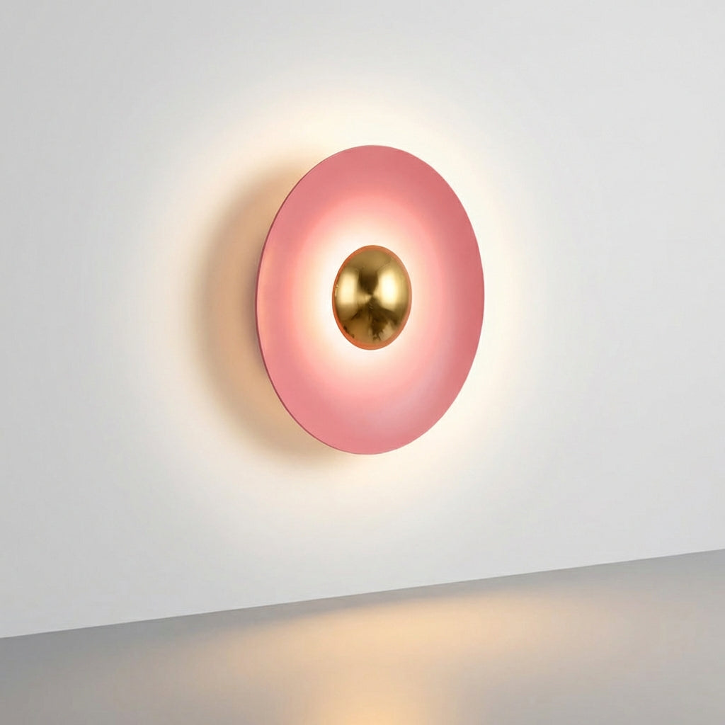 Runde minimalistische Kreiswandleuchte mit Halo-Leuchteffekt