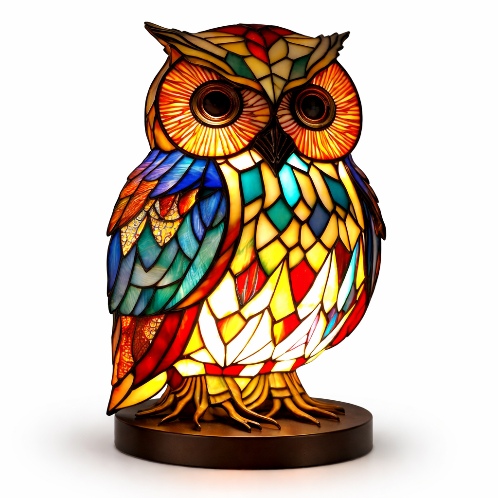 Akzent-Tischlampe als Tierfigur im Tiffany-Stil