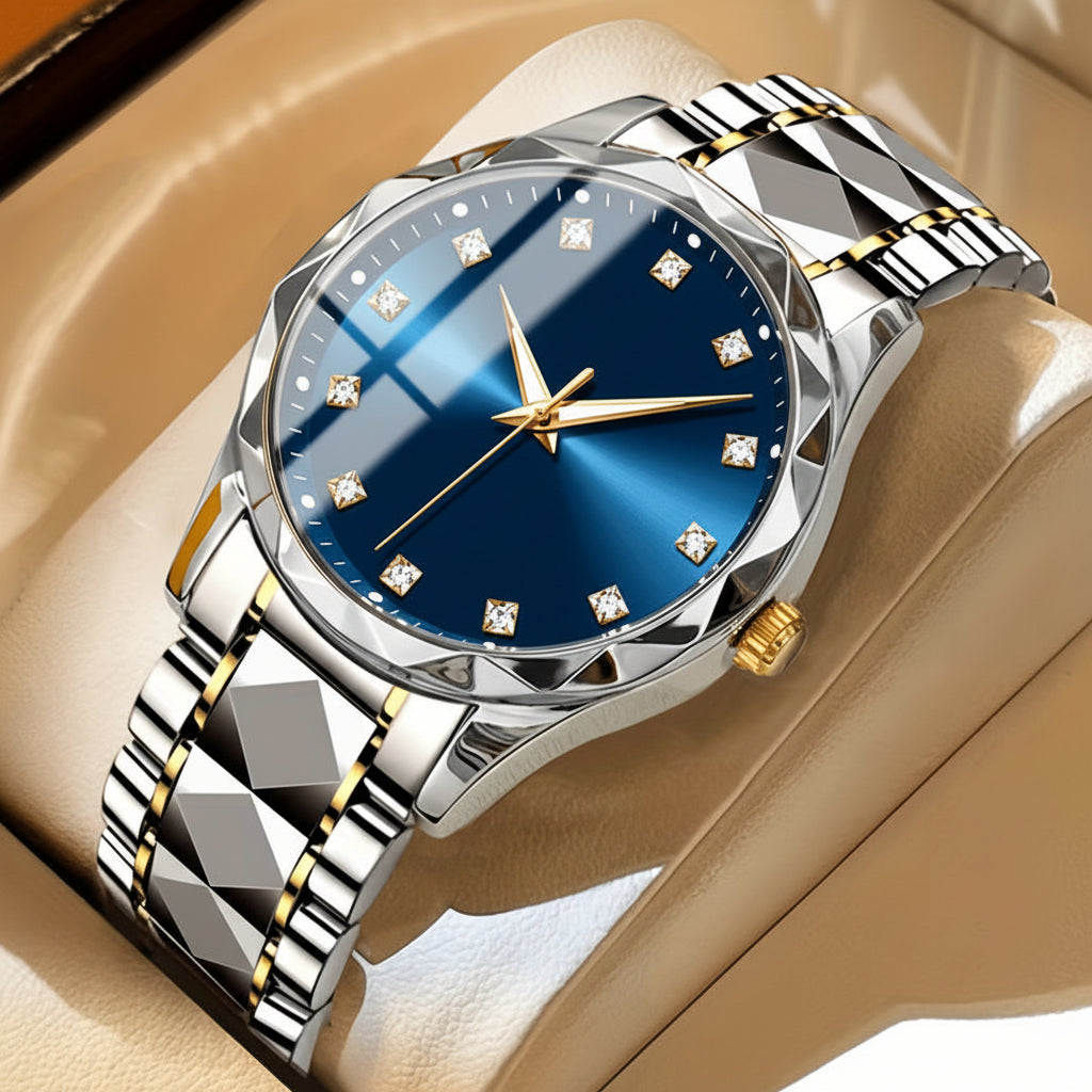 Leichte, kratzfeste Sportuhr aus Titan mit Doppelanzeige und Chronograph