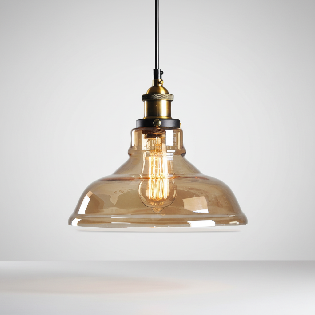 Zylindrische Vintage-Pendelleuchte aus Kristallglas im Industriestil mit verstellbarer Höhe