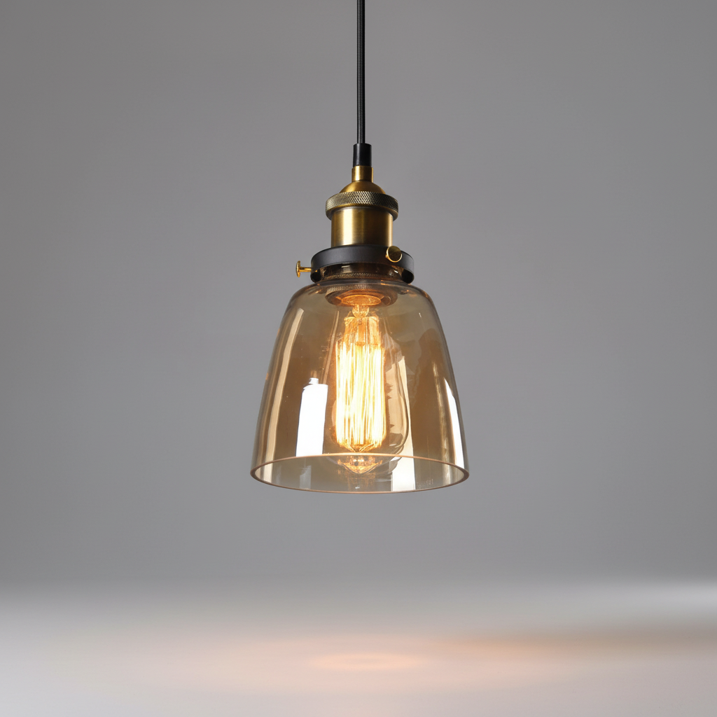 Zylindrische Vintage-Pendelleuchte aus Kristallglas im Industriestil mit verstellbarer Höhe