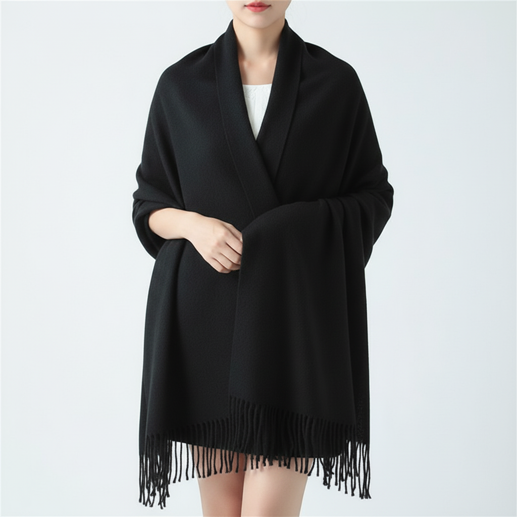 Blødt oversized sjal med diamantmønster