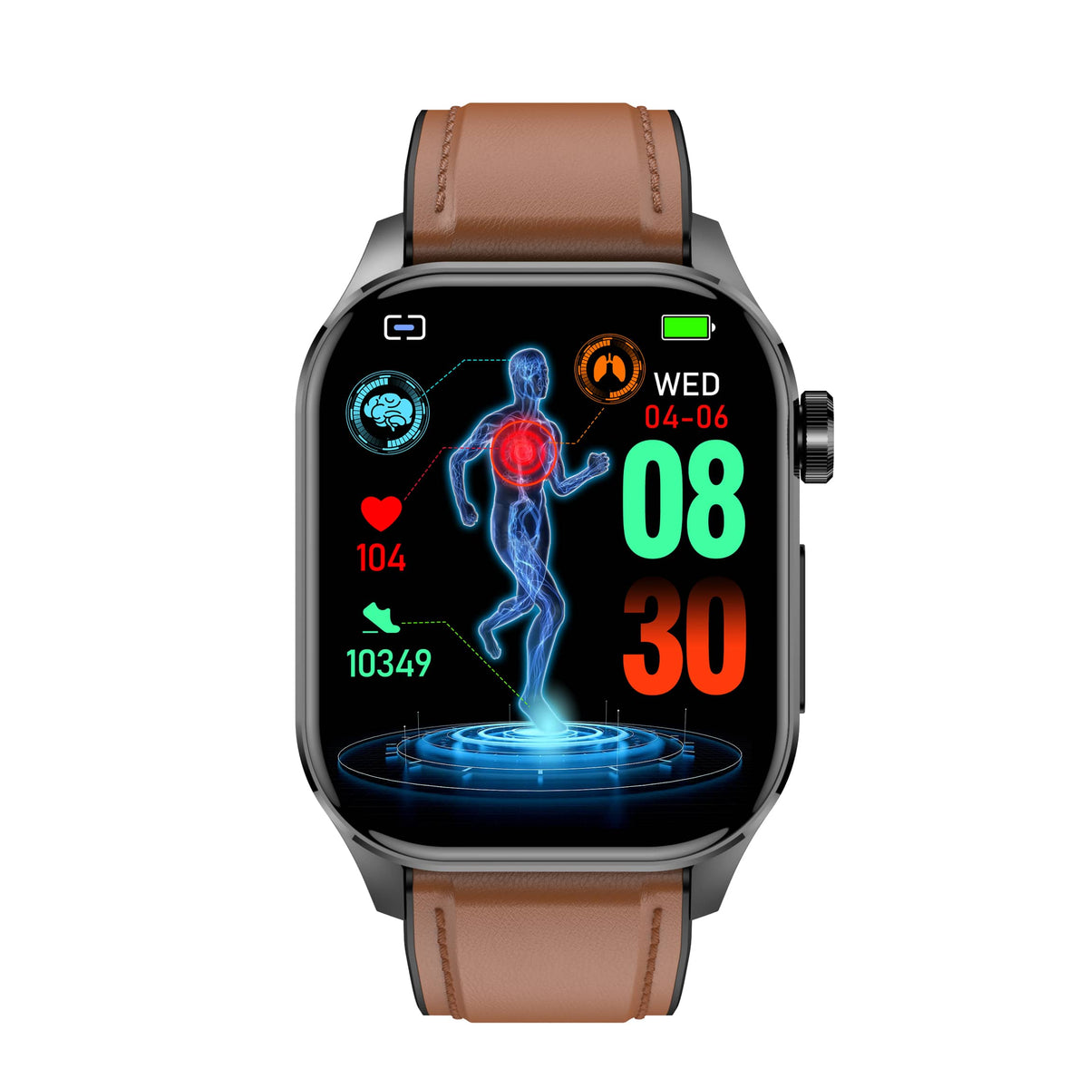 Wasserdichte Smartwatch mit AMOLED-Display sowie Herzfrequenz- und EKG-Überwachung