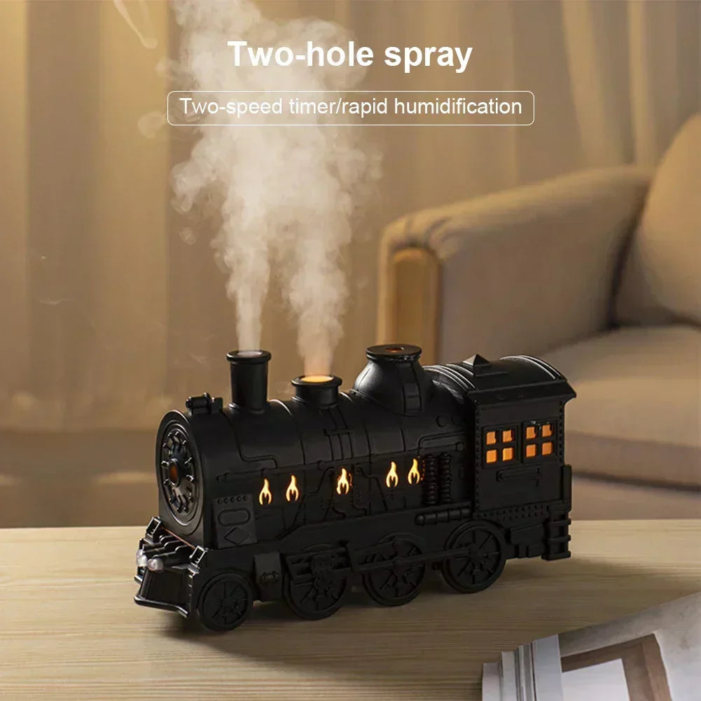 Verspielter Aromatherapie-Diffusor und Luftbefeuchter in Form einer Dampflokomotive