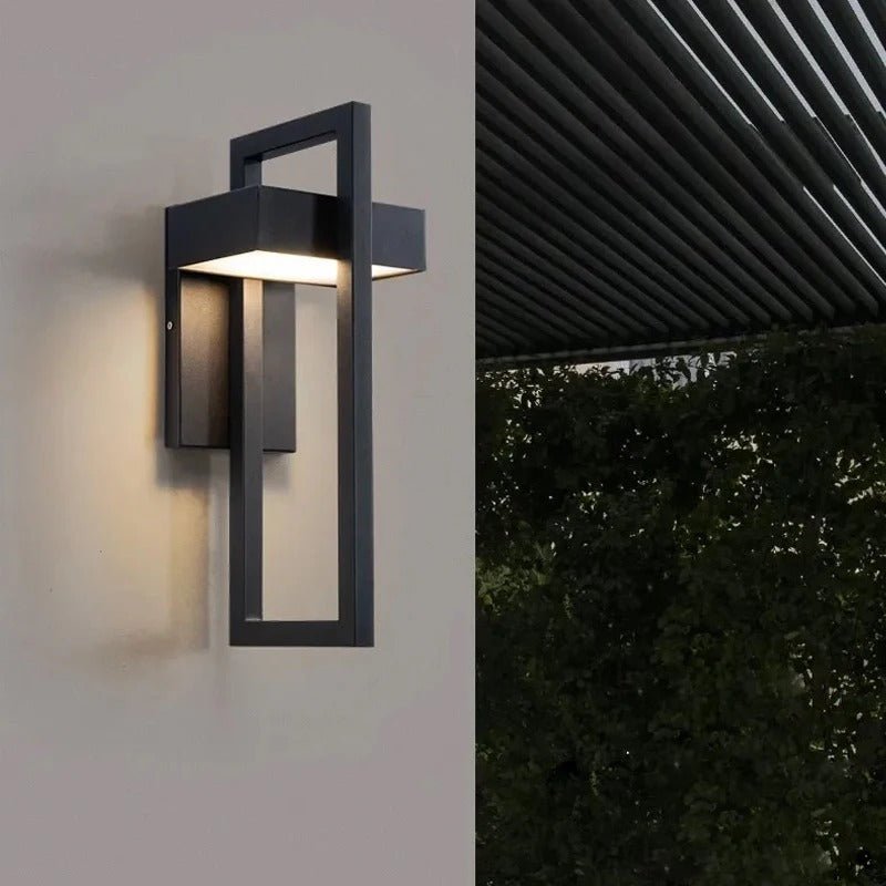 Geometrische rechteckige skandinavische minimalistische Außenwandleuchte aus Aluminium