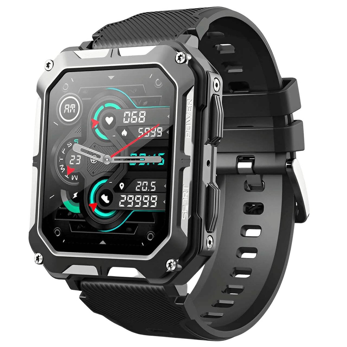 Robuste, stoßfeste und wasserdichte Smartwatch zur Gesundheitsüberwachung nach Militärstandard