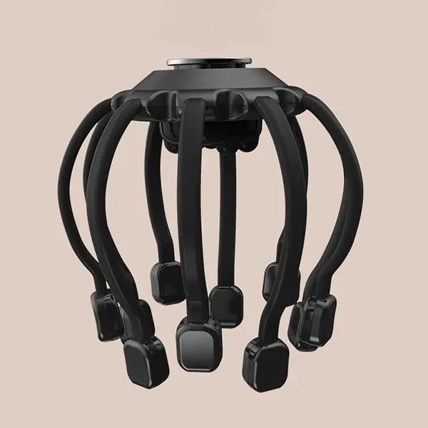 Ergonomisches elektrisches Bluetooth-Kopfmassagegerät mit mehreren vibrierenden Aufsätzen