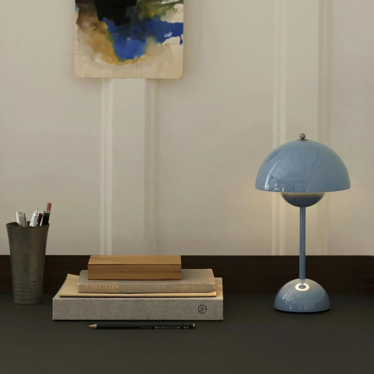 Kabellose dimmbare aufladbare Retro-Tischlampe in Kugelform