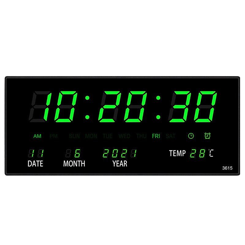 Beleuchtete Multifunktions-Digitaluhr aus Spiegelglas mit Alarmfunktion