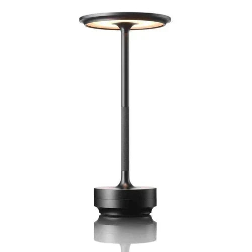 Elegante, kabellose, dimmbare und wiederaufladbare tragbare Metall-Tischlampe