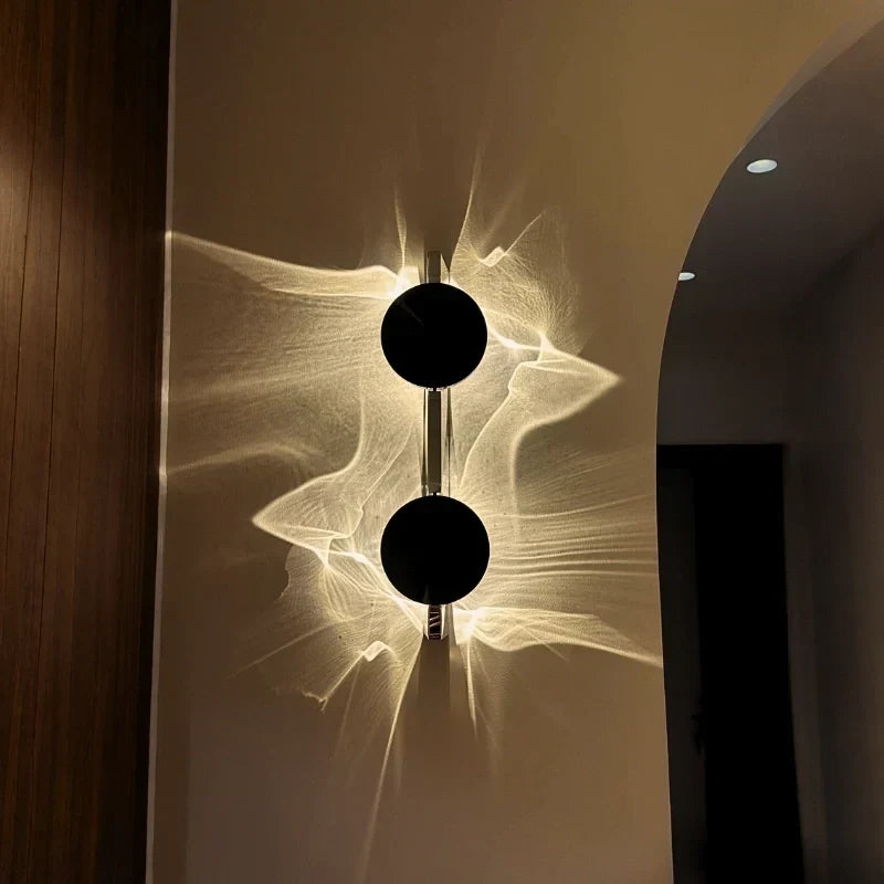 Drehbare Wandleuchte aus Aluminium und Edelstahl mit Ripple-Projektion