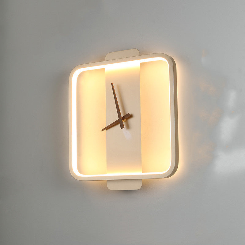 Nordisch-minimalistische Acryluhr mit Wandleuchte für den Nachttisch