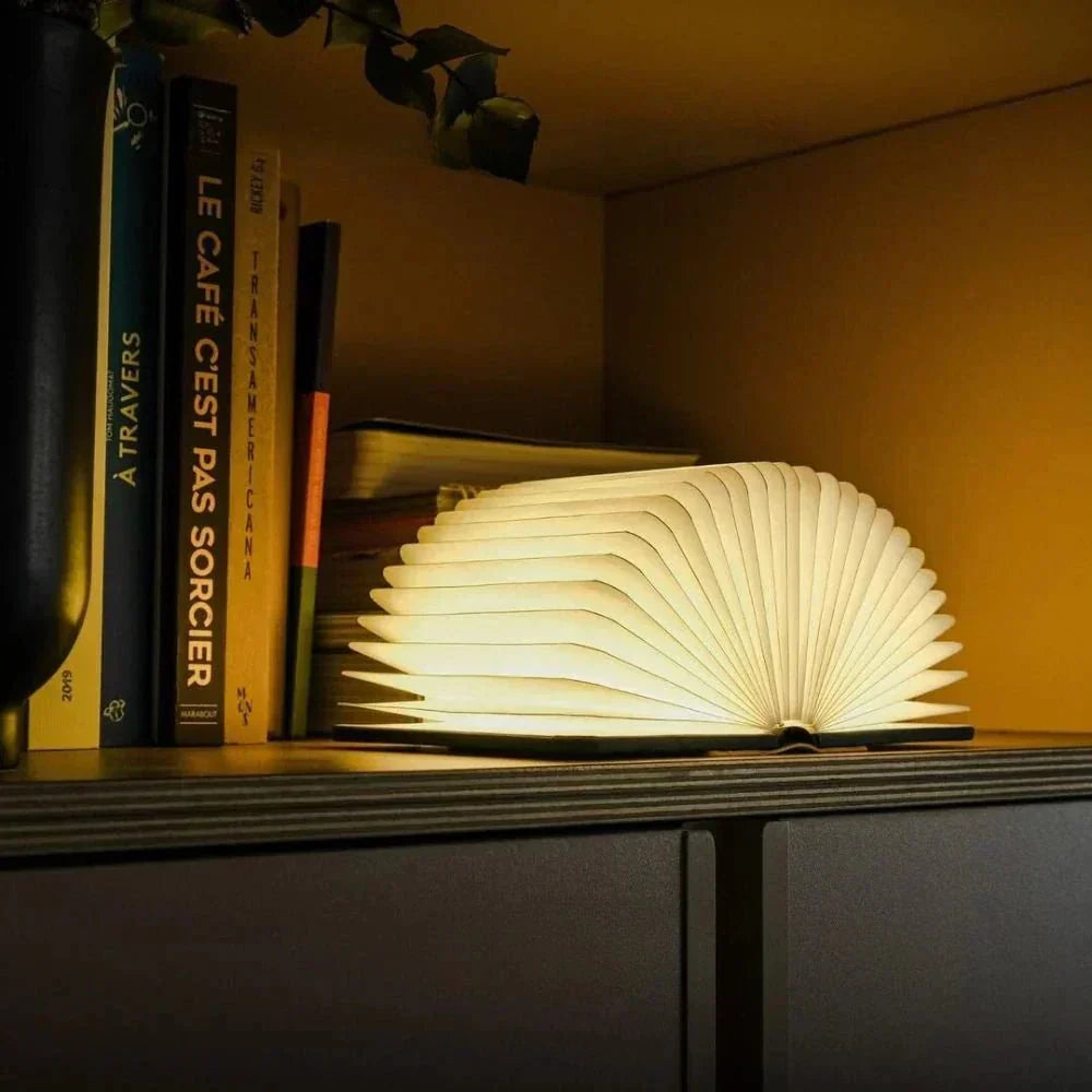 Zusammenklappbare tragbare wiederaufladbare Tischlampe im Buchstil