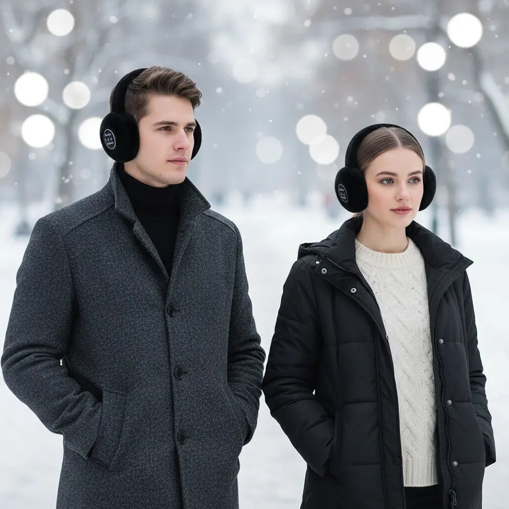 Fleece-isolierte kabellose Bluetooth-Kopfhörer mit Mikrofon und Ohrwärmern