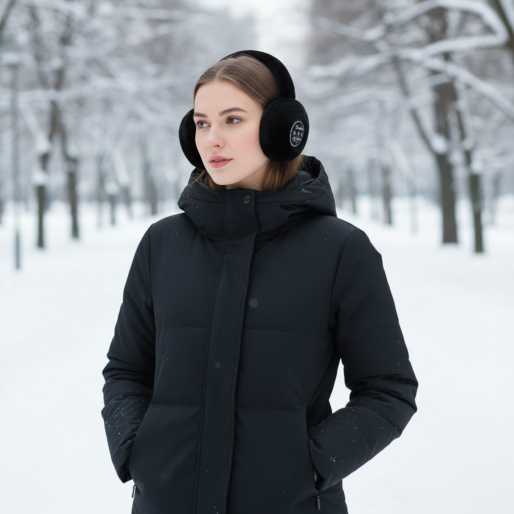 Fleece-isolierte kabellose Bluetooth-Kopfhörer mit Mikrofon und Ohrwärmern