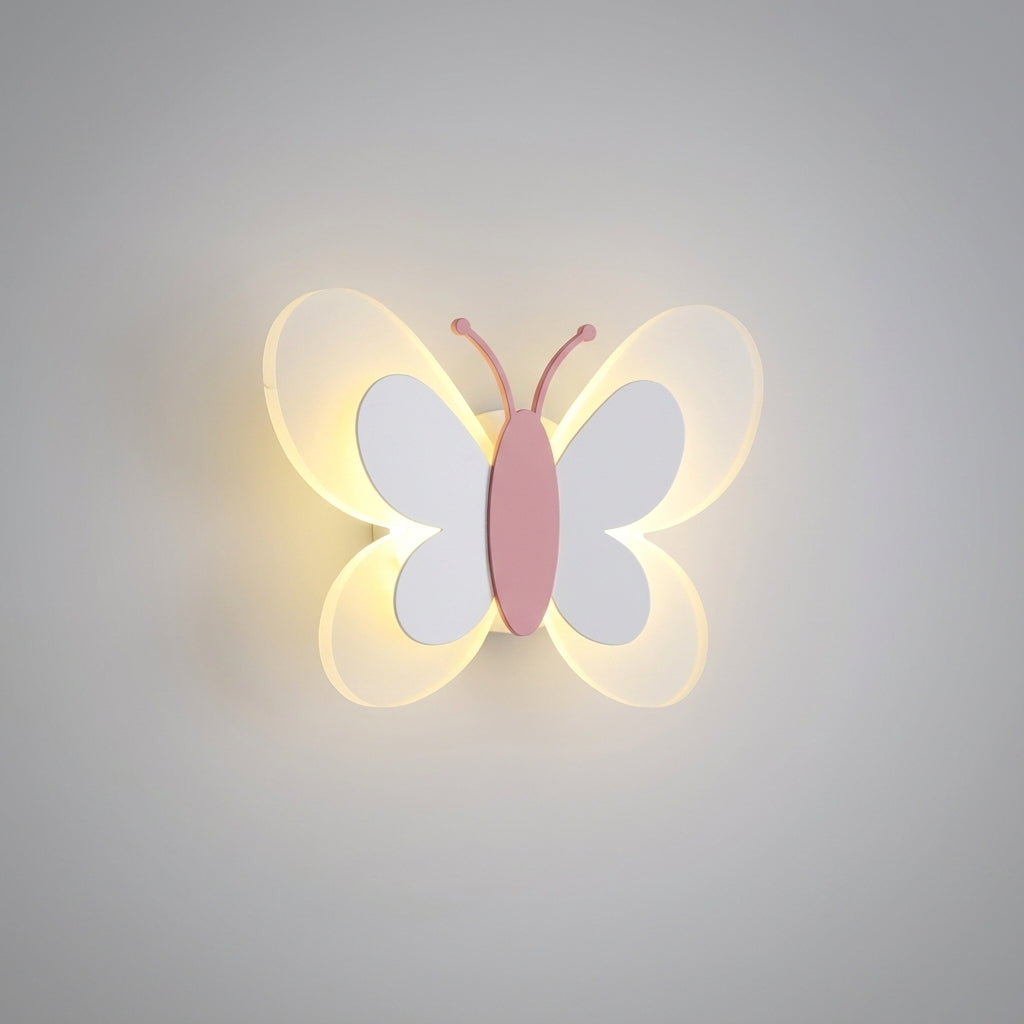 Verspielte montierte Acryl-Wandleuchte mit Schmetterlingssilhouette