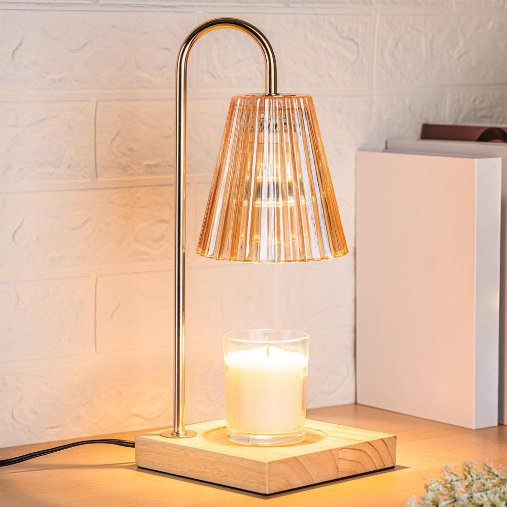 Dimbare elektrische Tischlampe ohne Flamme mit Wachsschmelz-Kerzenwärmer