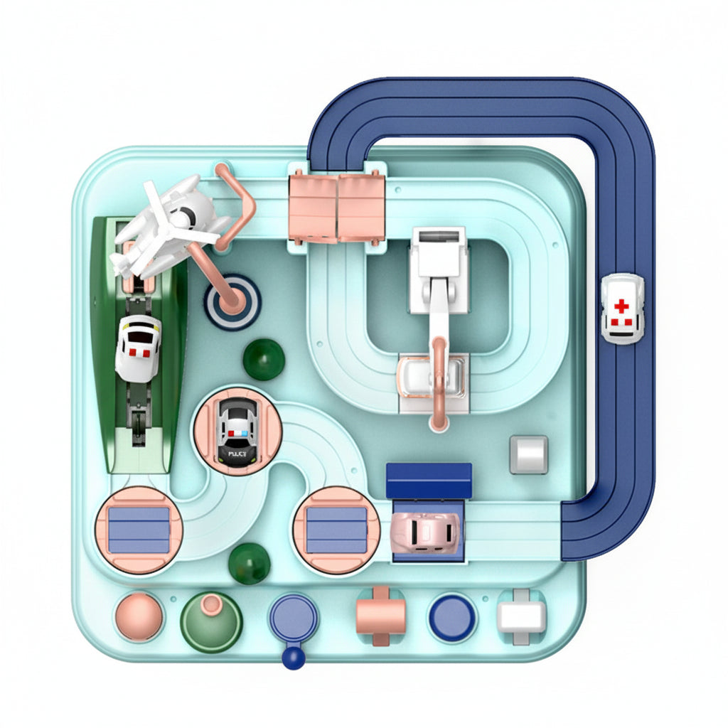 Modulares mechanisches Autorennbahn-Puzzlespielset für City-Abenteuer