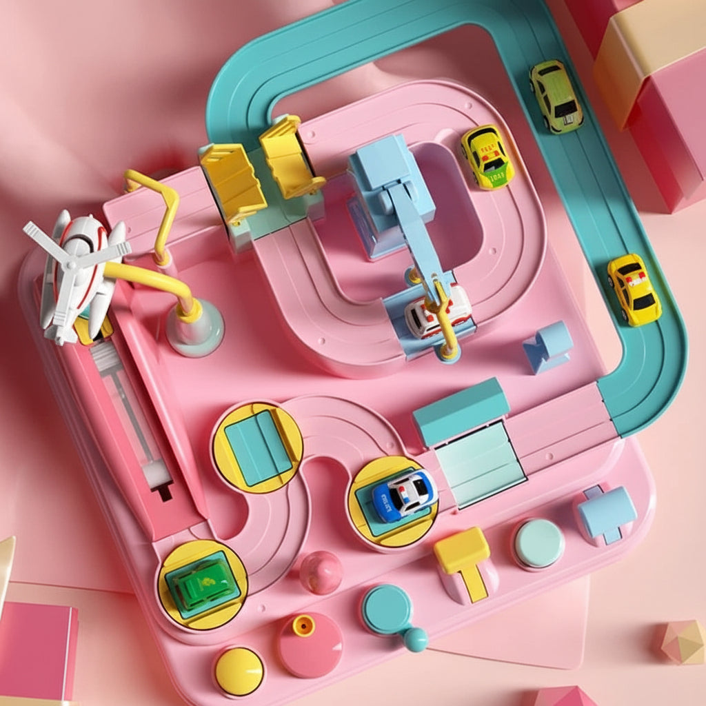 Modulares mechanisches Autorennbahn-Puzzlespielset für City-Abenteuer