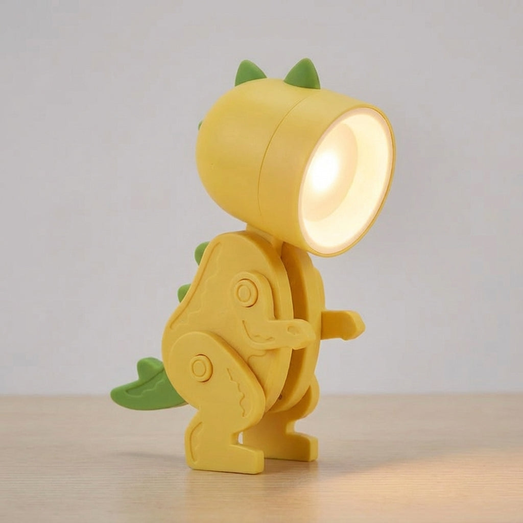 Zusammenklappbare kompakte tragbare Tischlampe mit Dinosaurierfigur und clipfreundlichem Design