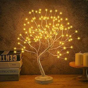Handgefertigte Tischlampe aus Birkenrinde mit flexiblem Astdesign