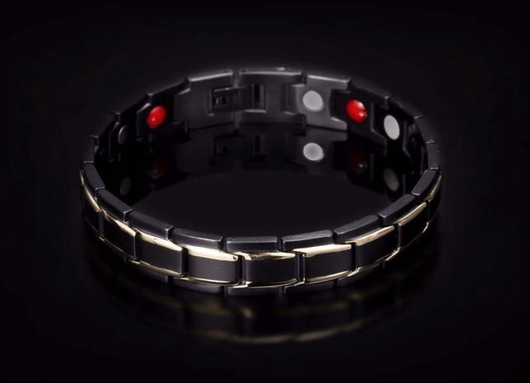 Slidstærkt magnetisk wellnessarmbånd i rustfrit stål med infrarød funktion