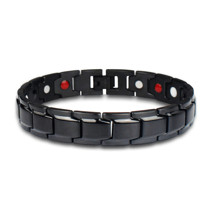 Slidstærkt magnetisk wellnessarmbånd i rustfrit stål med infrarød funktion