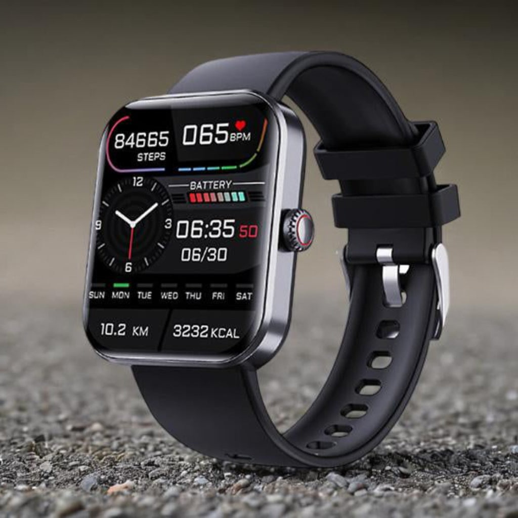 Fitness-Tracker-Smartwatch mit Blutdruck- und Blutzuckermessung sowie Bluetooth-Anrufen