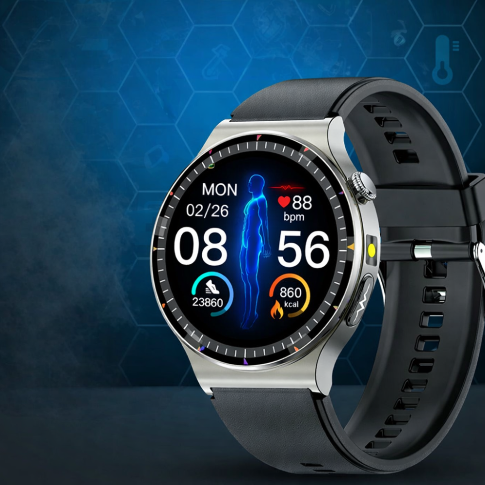 Smartwatch til fitness og sport i aluminiumslegering med touchskærm, aktivitets- og søvnovervågning