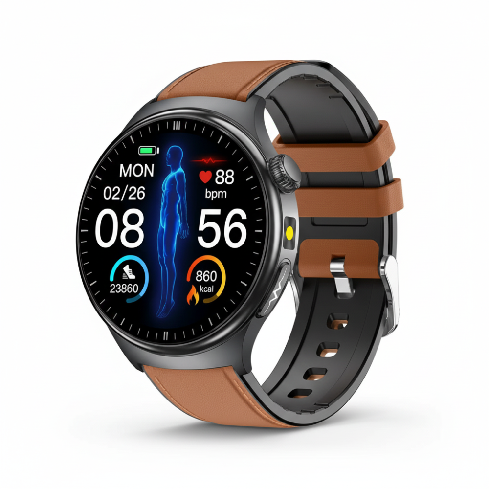 Smartwatch til fitness og sport i aluminiumslegering med touchskærm, aktivitets- og søvnovervågning