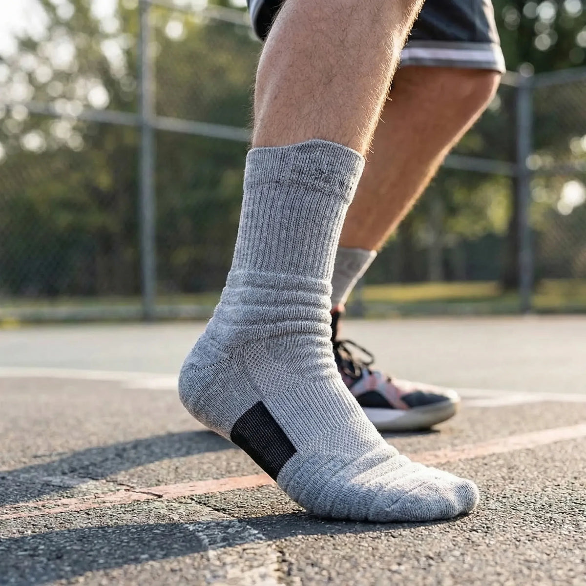 Åndbare kompressionssportsstrømper med høj elasticitet, fugttransporterende materiale og høj skaft