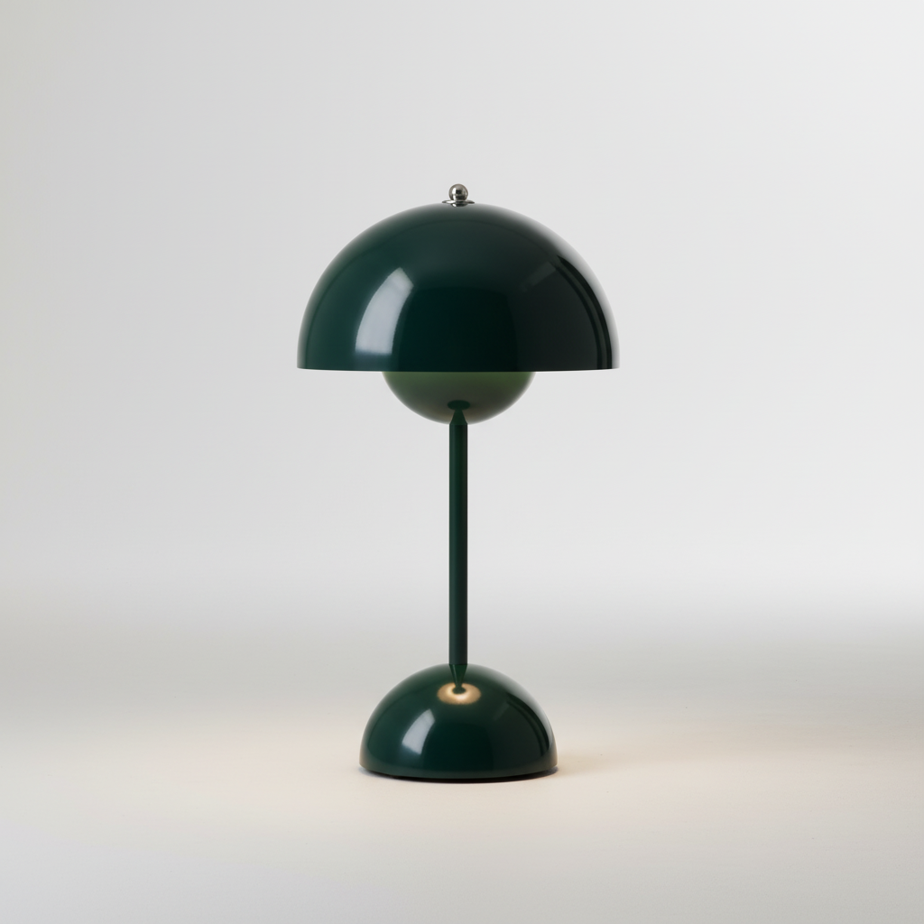Kabellose aufladbare dimmbare Retro-Tischlampe in Kuppelform