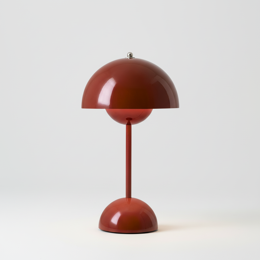 Kabellose aufladbare dimmbare Retro-Tischlampe in Kuppelform