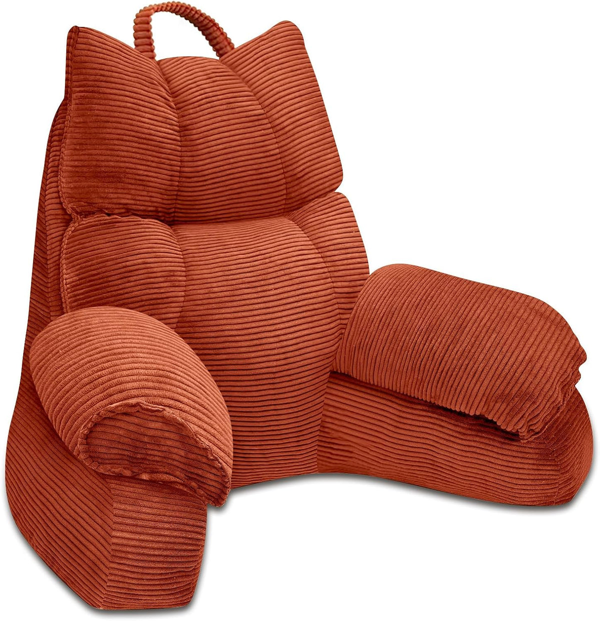 Bett-Loungekissen aus Memory-Schaumstoff mit Armlehnen und strukturierter Rückenlehne