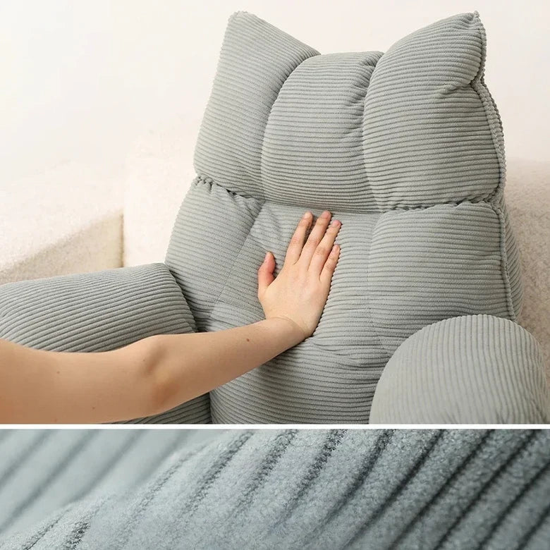 Bett-Loungekissen aus Memory-Schaumstoff mit Armlehnen und strukturierter Rückenlehne