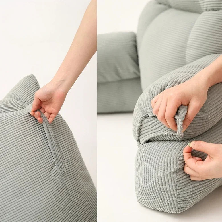 Bett-Loungekissen aus Memory-Schaumstoff mit Armlehnen und strukturierter Rückenlehne