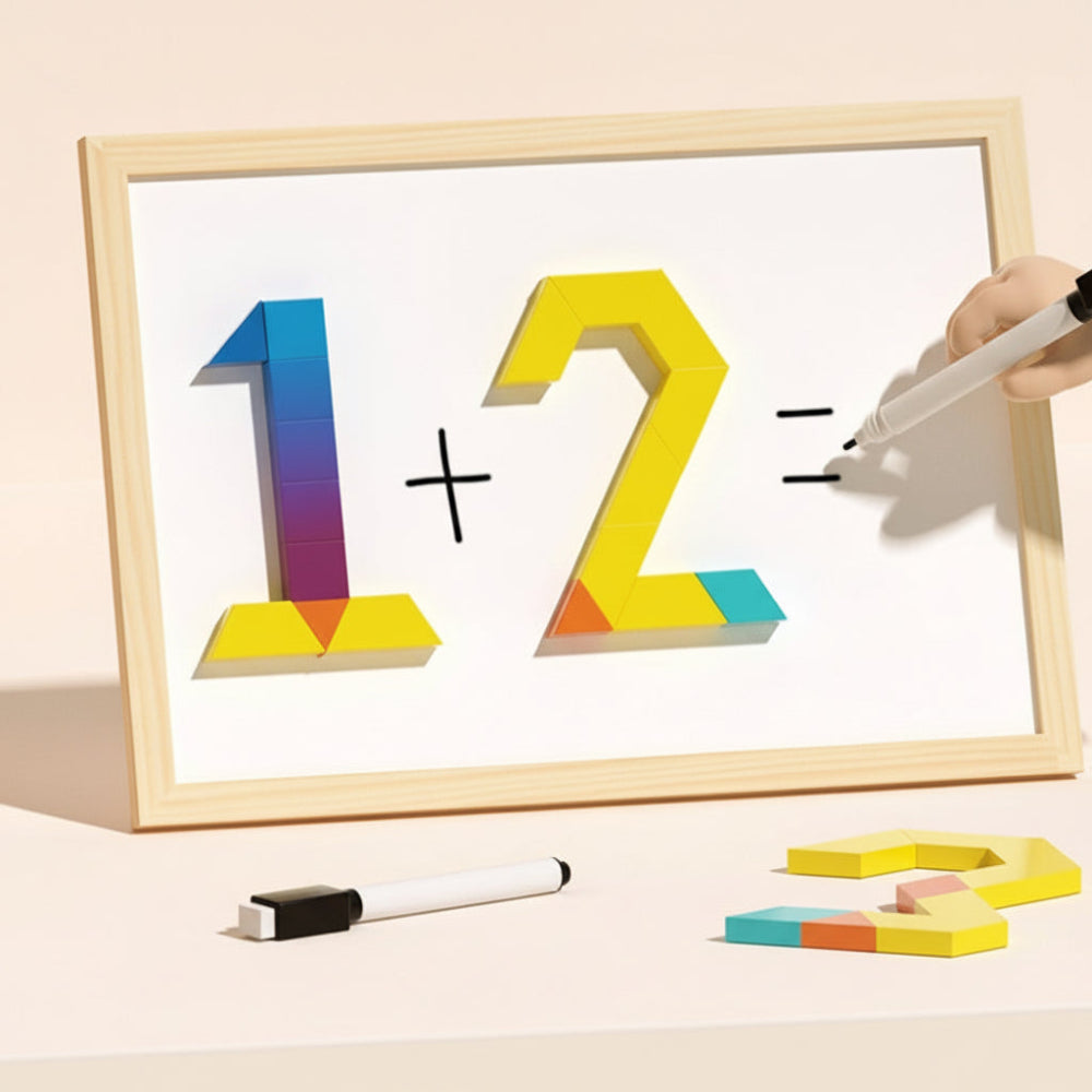 Magnetisches Holz-Musterbaustein-Puzzle als pädagogisches STEM-Spielzeugset