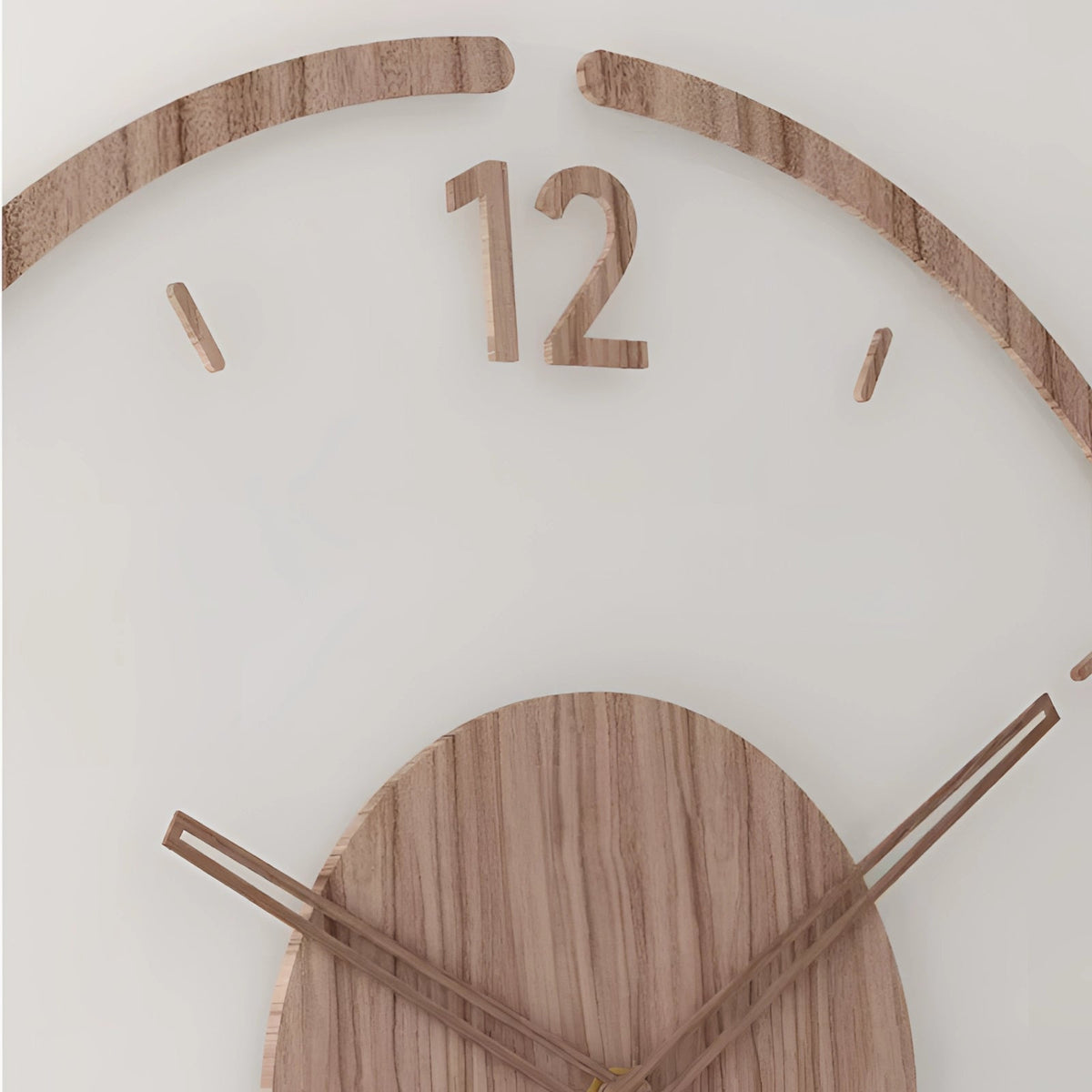 Minimalistische skandinavische Wanduhr aus Massivholz mit geräuschlosem Quarzwerk