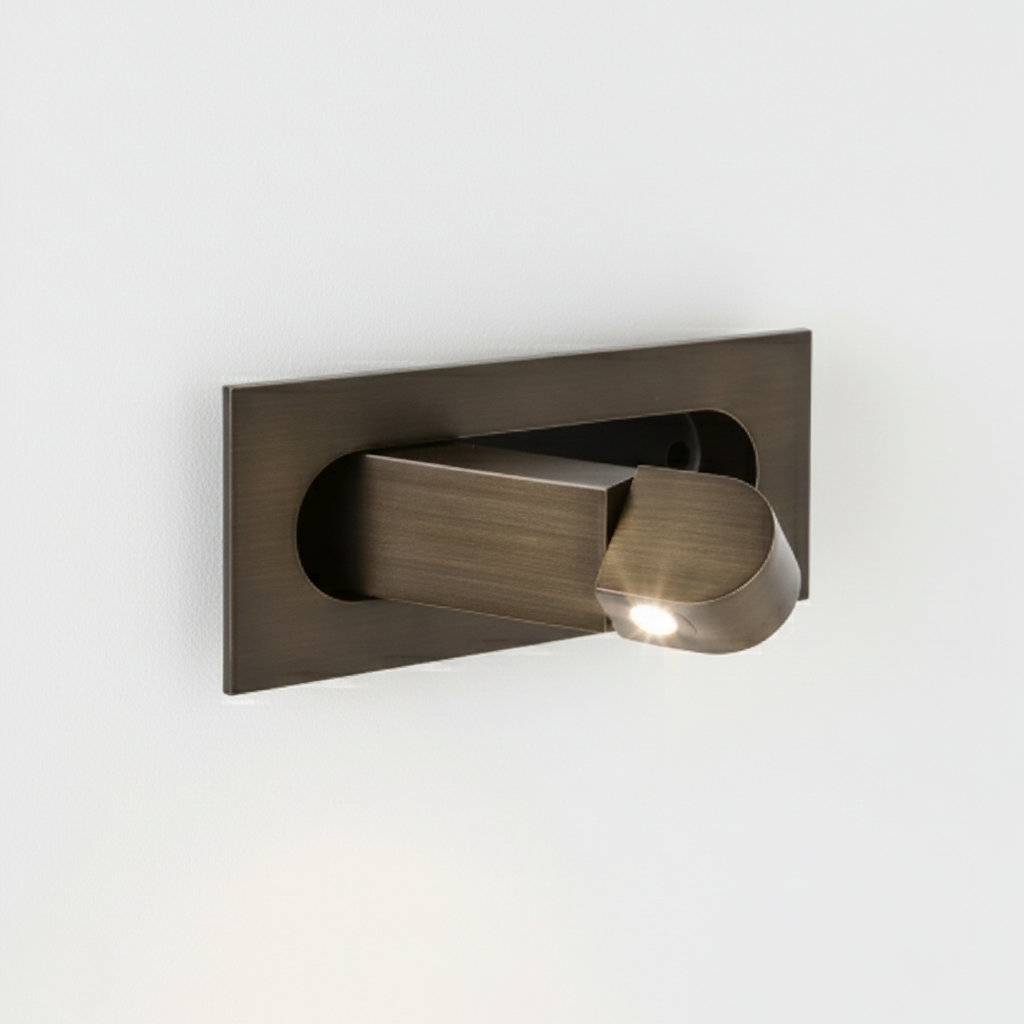 Minimalistische, klappbare Wandleuchte aus Aluminium mit verstellbarem Arm zum Lesen